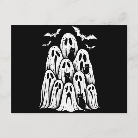 Halloween Ghost Cats Lover Fall Spooky Jahreszeit Postkarte (Vorderseite)