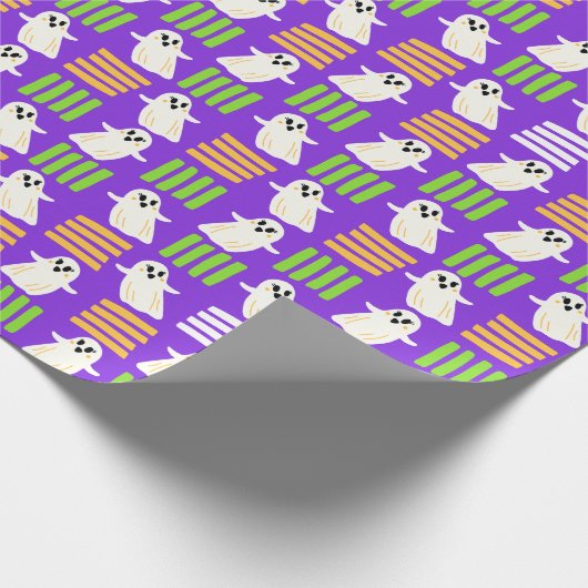 Halloween Ghost Checked Tile-Muster Geschenkpapier (Ecke)