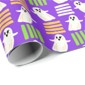 Halloween Ghost Checked Tile-Muster Geschenkpapier (Rolleneckpunkt)