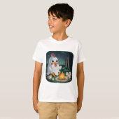 Halloween Ghost Chicken #7 Digitale Kunst T-Shirt (Vorne ganz)