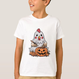 Halloween Ghost Chicken #9 Digitale Kunst T-Shirt