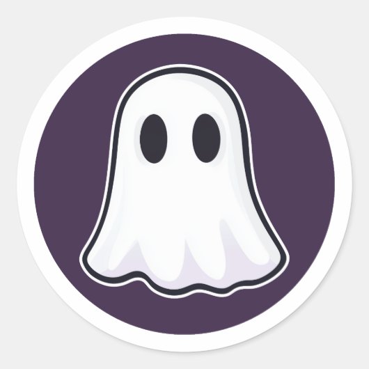Halloween Ghost Classic Round Sticker (Vorderseite)