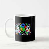 Halloween Ghost Colorful Puzzle Ribbon Autism Awar Kaffeetasse (Links)