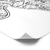 Halloween Ghost Coloring Page Art Poster (Ecke)