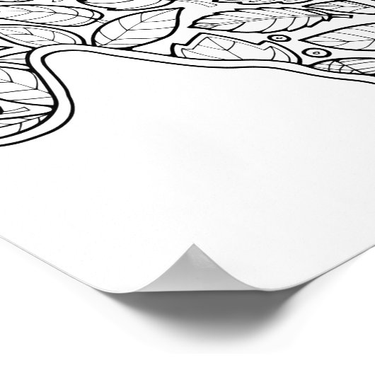 Halloween Ghost Coloring Page Art Poster (Ecke)