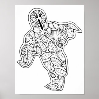 Halloween Ghost Coloring Page Art Poster