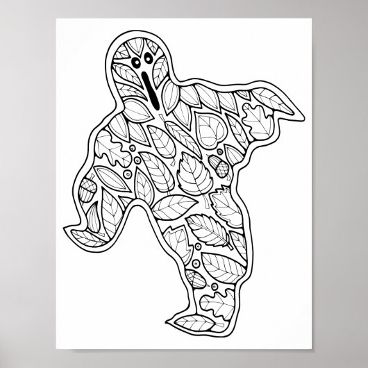 Halloween Ghost Coloring Page Art Poster (Vorne)