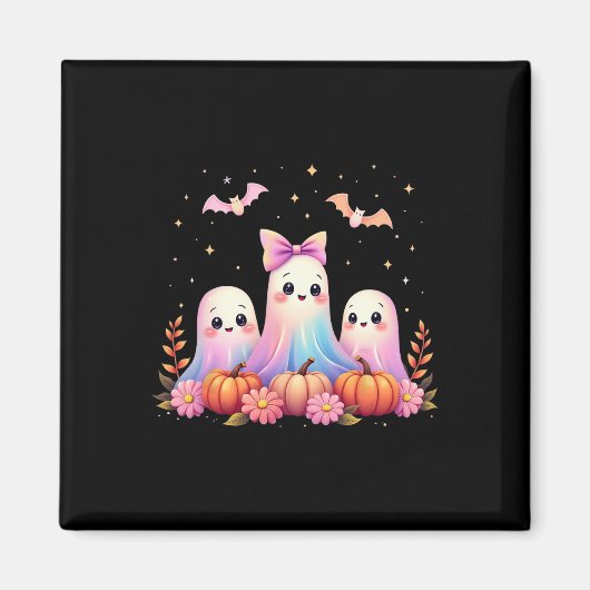 Halloween Ghost Coquette Bow Fall Pumpkin Spooky S Magnet (Vorne)