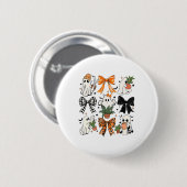 Halloween Ghost Coquette Bow Floral Pflanze Tree L Button (Vorne & Hinten)