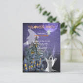 HALLOWEEN GHOST COSTUME-PARTY ANKÜNDIGUNGSPOSTKARTE (Stehend Vorderseite)