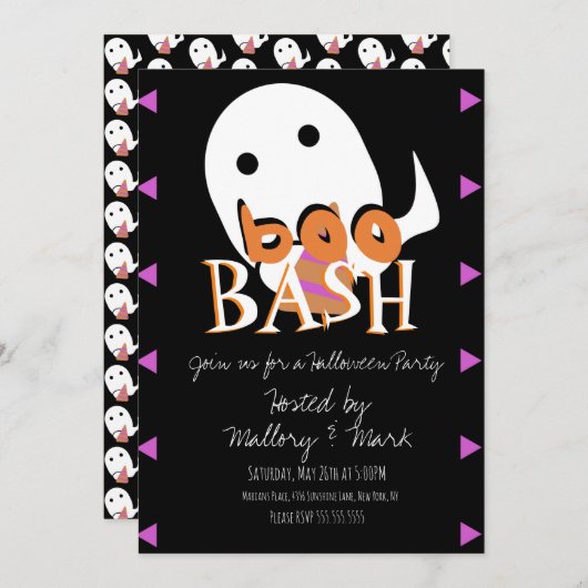 Halloween Ghost Costume Party Boo Bash Einladung (Vorne/Hinten)
