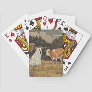 Halloween Ghost Cow Modern Farmhouse Playing Cards Spielkarten