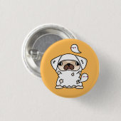 Halloween Ghost Dog Button (Vorne & Hinten)