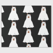 halloween ghost dog gruselig niedlich geschenkpapier (Flach)