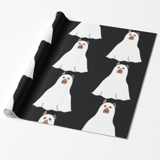 halloween ghost dog gruselig niedlich geschenkpapier (Ungerollt)