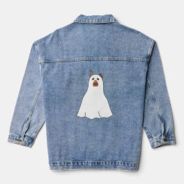 halloween ghost dog gruselig niedlich jeansjacke