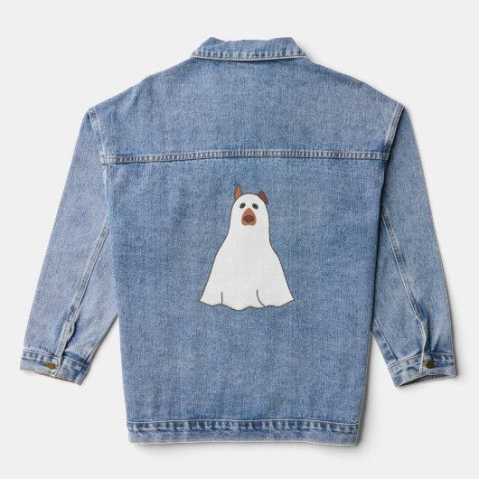 halloween ghost dog gruselig niedlich jeansjacke (Rückseite)