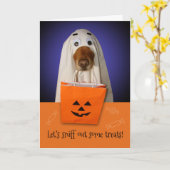 Halloween Ghost Dog, Sniff Out Leckereien Karte (Gelbe Blume)