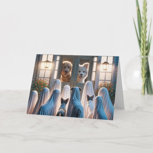 Halloween Ghost Dogs Karte (Vorderseite)