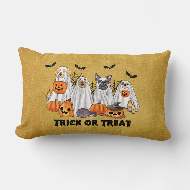 Halloween Ghost Dogs Kissen (Vorderseite)