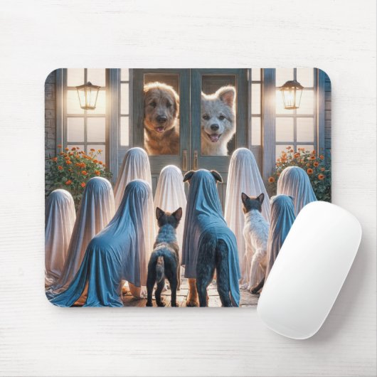 Halloween Ghost Dogs Mousepad (Mit Mouse)