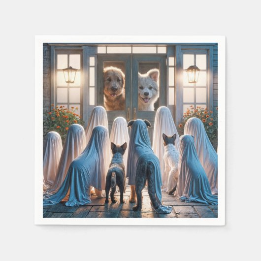 Halloween Ghost Dogs Serviette (Vorderseite)