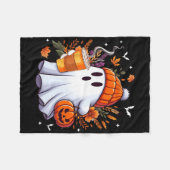 Halloween Ghost Drink Ice Kaffee Lover Ghost Gi Fleecedecke (Vorderseite (Horizontal))