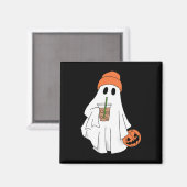 Halloween Ghost Drink Kaffee Geist Eiskaffee M Magnet (Vorderseite/Rückseite)