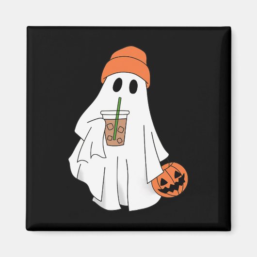 Halloween Ghost Drink Kaffee Geist Eiskaffee M Magnet (Vorne)