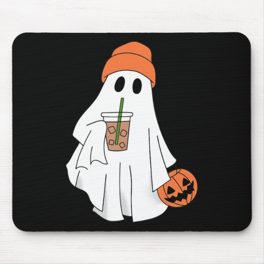 Halloween Ghost Drink Kaffee Geist Eiskaffee M Mousepad (Vorne)