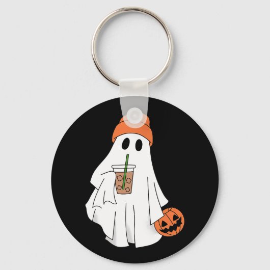 Halloween Ghost Drink Kaffee Geist Eiskaffee M Schlüsselanhänger (Vorderseite)