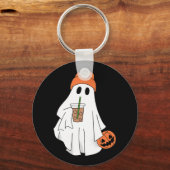 Halloween Ghost Drink Kaffee Geist Eiskaffee M Schlüsselanhänger (Vorderseite)