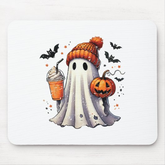 Halloween Ghost Drink-Kaffee Mousepad (Vorne)