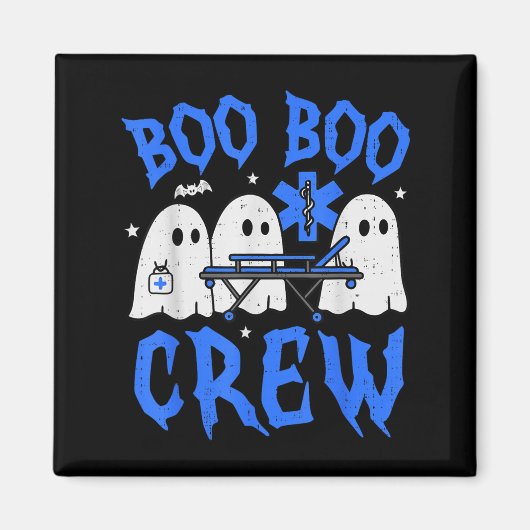 Halloween Ghost Ems Emt Paramedic Funny Emergency  Magnet (Vorne)