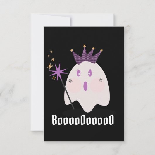 Halloween Ghost Extravagant Princess Boooooooo Karte (Vorderseite)