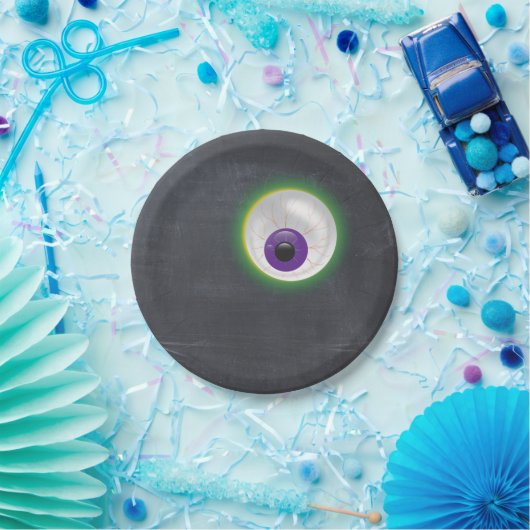 Halloween Ghost Eyeball Eye Cyclops Chalkboard Pappteller (Party)