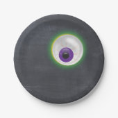 Halloween Ghost Eyeball Eye Cyclops Chalkboard Pappteller (Vorderseite)