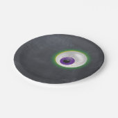 Halloween Ghost Eyeball Eye Cyclops Chalkboard Pappteller (Schrägansicht)
