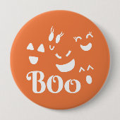 Halloween Ghost Face Orange und White Button Butto (Vorderseite)