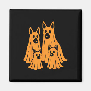 Halloween Ghost Family Funny Dog L Magnet