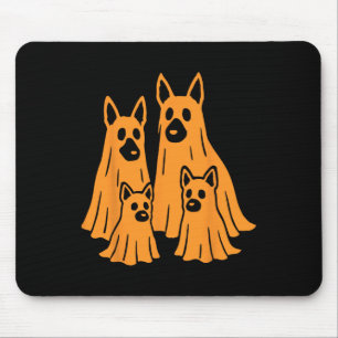 Halloween Ghost Family Funny Dog L Mousepad
