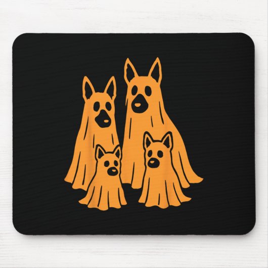 Halloween Ghost Family Funny Dog L Mousepad (Vorne)