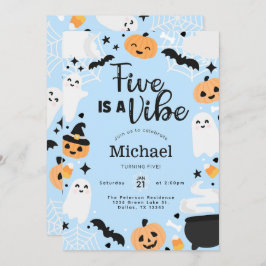 Halloween Ghost Five ist eine Vibe 5. Geburtstagsp Einladung