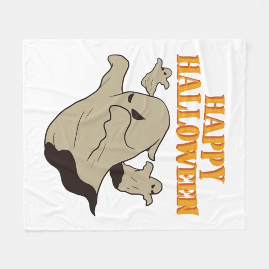 Halloween-Ghost Fleecedecke (Vorderseite (Horizontal))