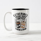 Halloween Ghost Freshly Boo'd Coffee Custom Zweifarbige Tasse (Links)