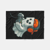 Halloween Ghost Gamer Funny Pixel Video Gaming Boy Fleecedecke (Vorderseite (Horizontal))