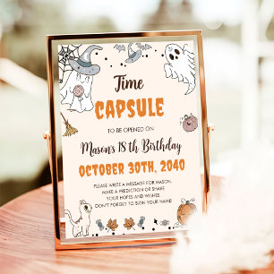 Halloween Ghost Geburtstag Time Kapsel Zeichen Poster