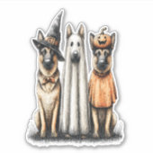 Halloween Ghost German Shepherd Dog Aufkleber (Vorderseite)