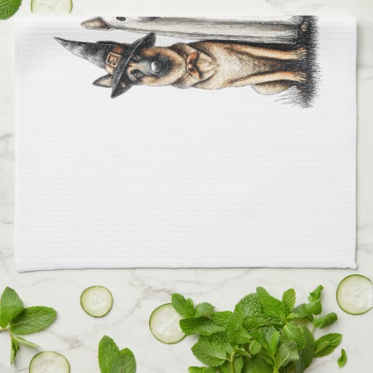 Halloween Ghost German Shepherd Dog Geschirrtuch (Gefaltet)