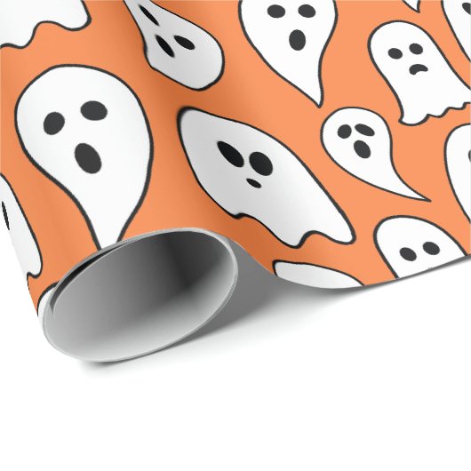 Halloween Ghost Geschenkpapier (Rolleneckpunkt)